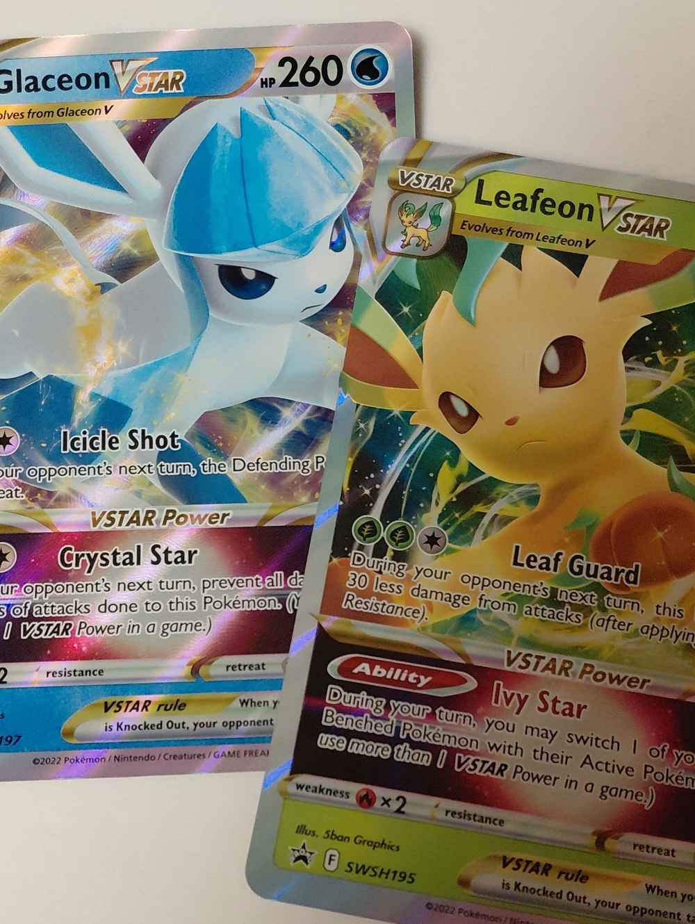 JUMBO pokemon Promo Cards - Glaceon And Leafeon VSTAR - 2 Card Lot
